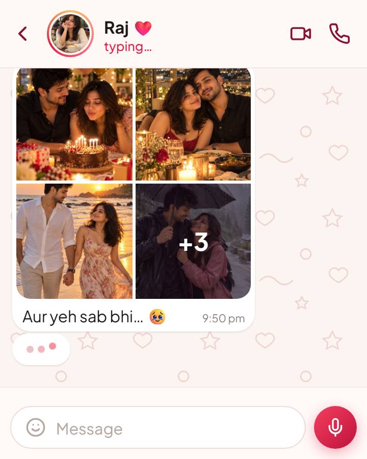 Chat Surprise birthday gift preview: a chat full of your photos