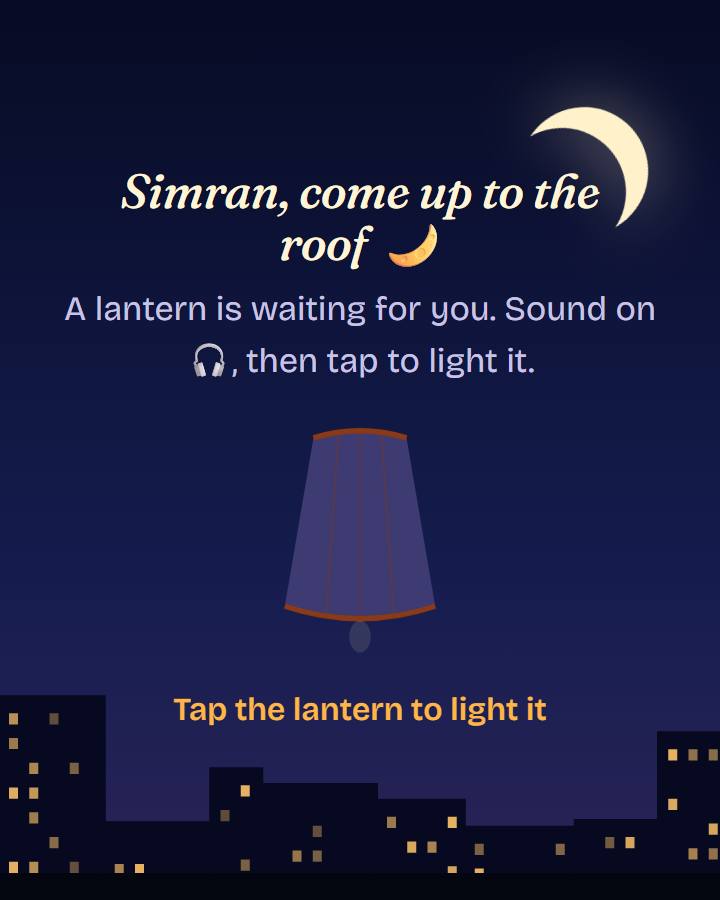 Aasmaan birthday gift preview: a lantern on a rooftop at night